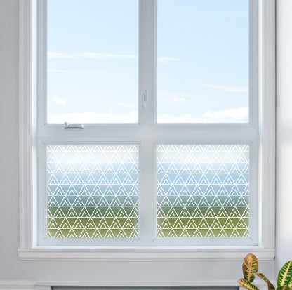 Triangle Pyramid Outline Print Privacy Frosted Window Film