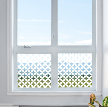 Circle Quarters Clear Privacy Window Glass Film