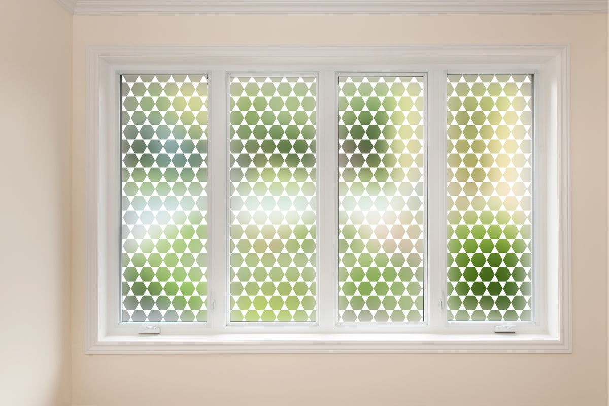 Trriangular Window Pattern Triangle Star Pattern Decorative Frosted Window Privacy Film