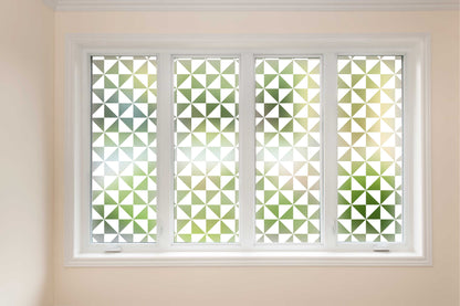 Geometric Pinwheel Triangle Frosted Window Privacy Film