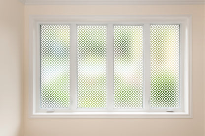 Geometric Diamond Squares Privacy Frosted Window Film