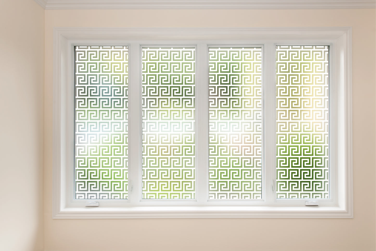 Aztec Square Pattern Frosted Glass Film
