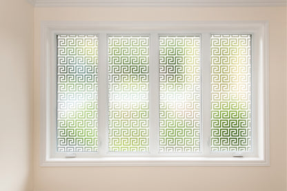 Aztec Square Pattern Frosted Glass Film