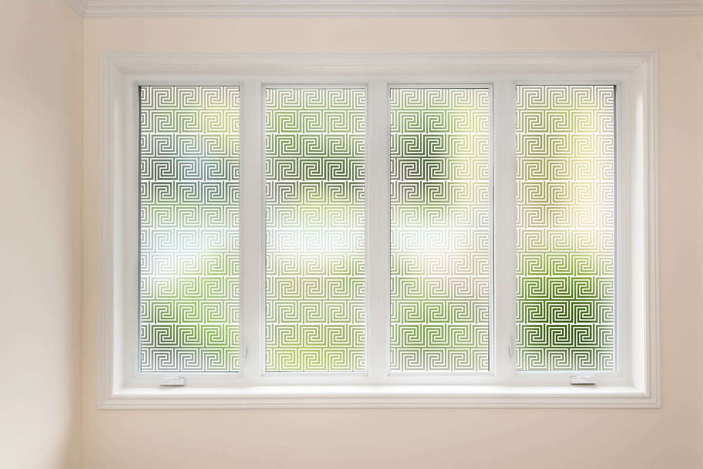 Slim Aztec Square Pattern Frosted Window Privacy Film
