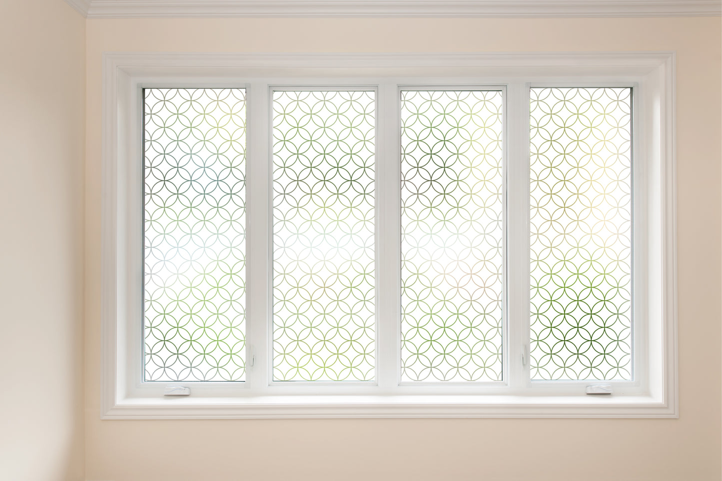 Outline Circle Quarters Frosted Window Privacy Film