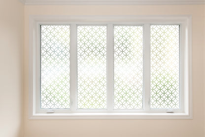 Outline Circle Quarters Frosted Window Privacy Film