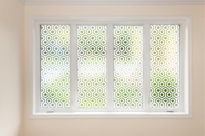 Chunky Hexagon Frosted Window Privacy Glass Film