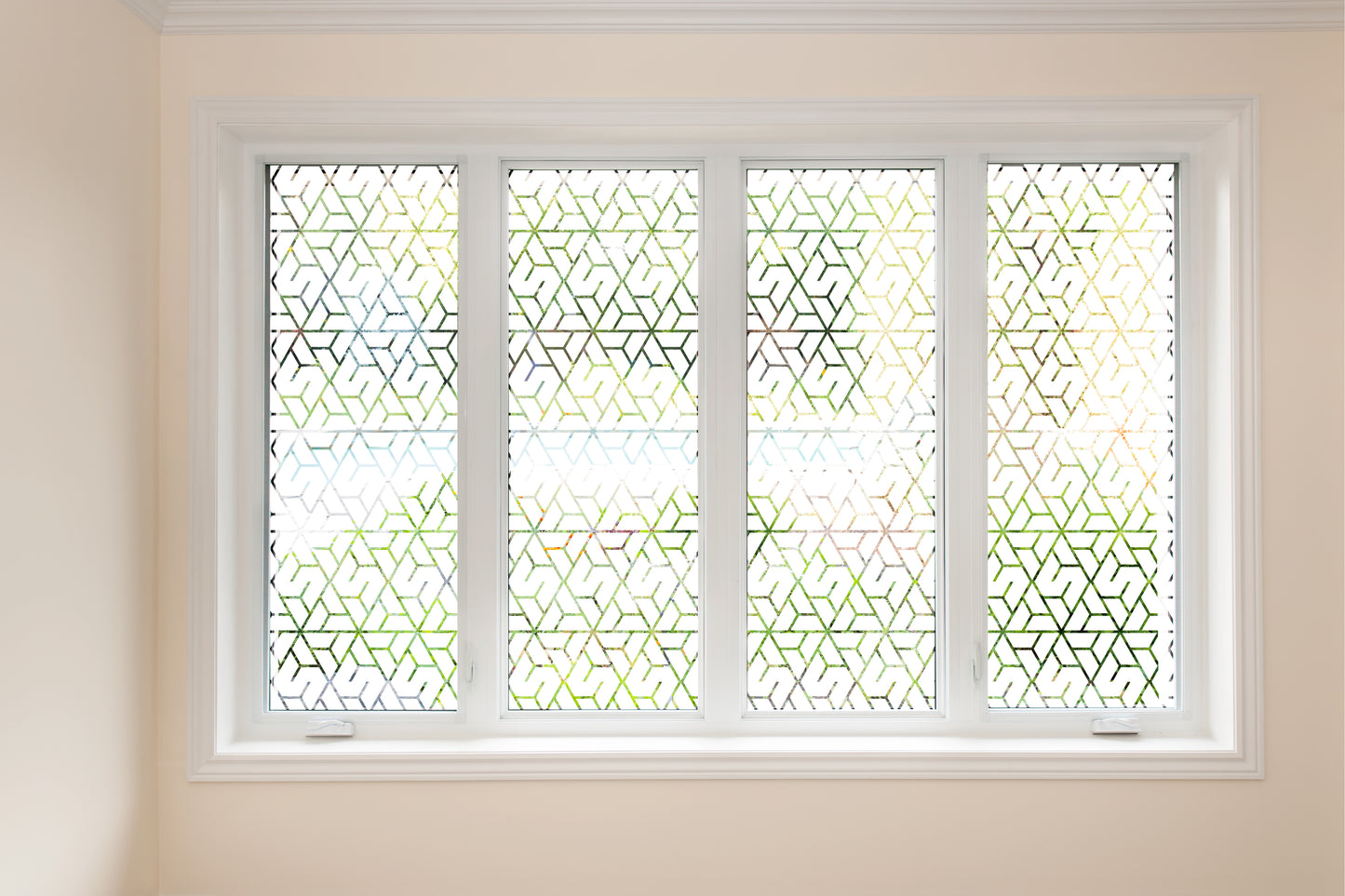 Triangle Geometric Pattern Clear Privacy Window Film