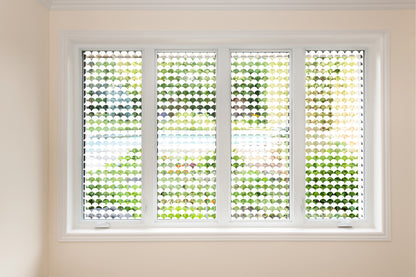 Art Deco Fan Shape Clear Privacy Window Glass Film