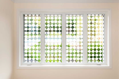 Diamond Chequerboard Squares Clear Window Privacy Film