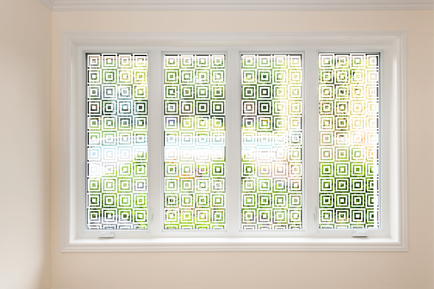 Squares Cubes Clear Privacy Window Film