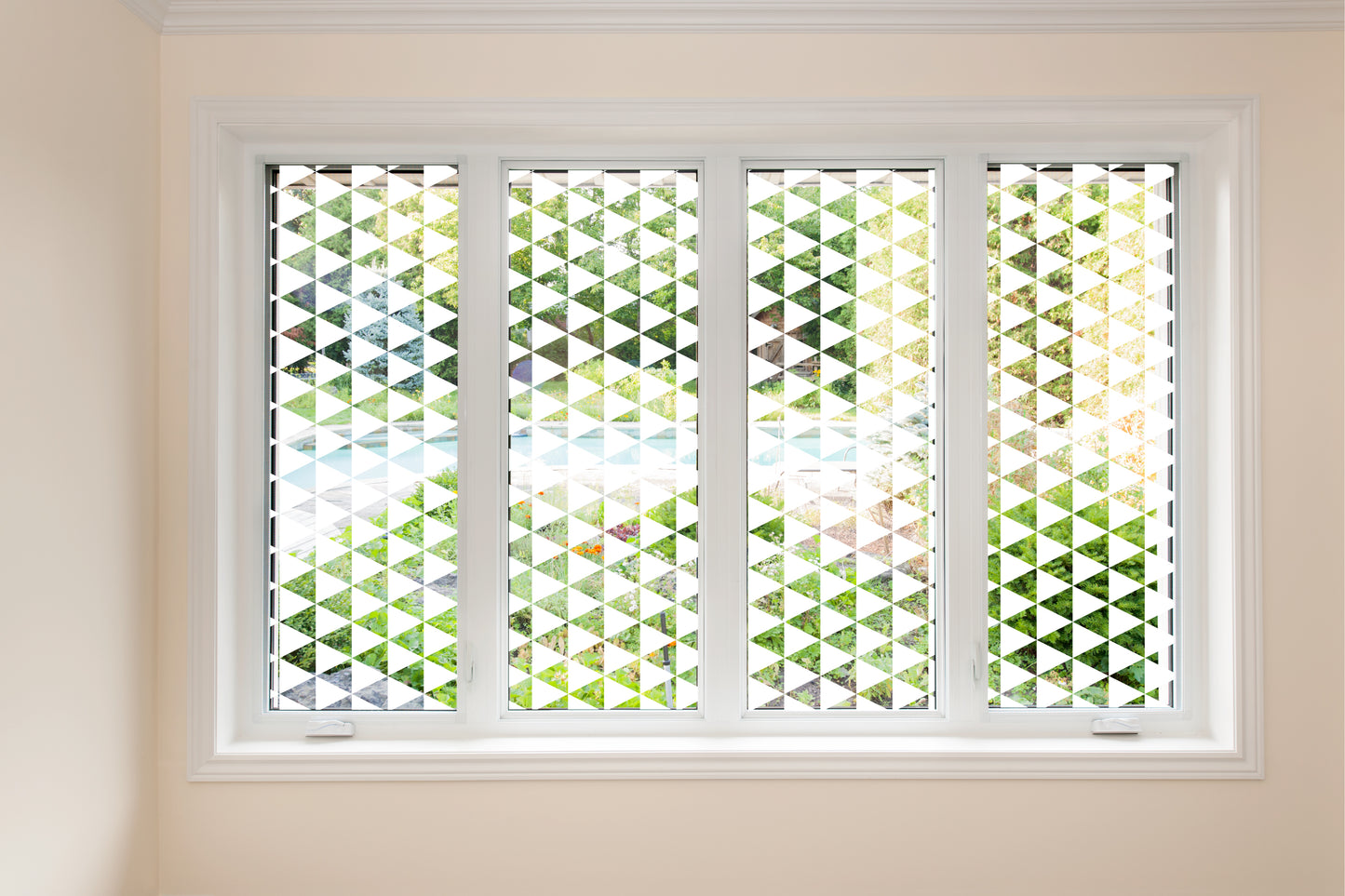Horizontal Triangle Clear Window Cling Privacy Film