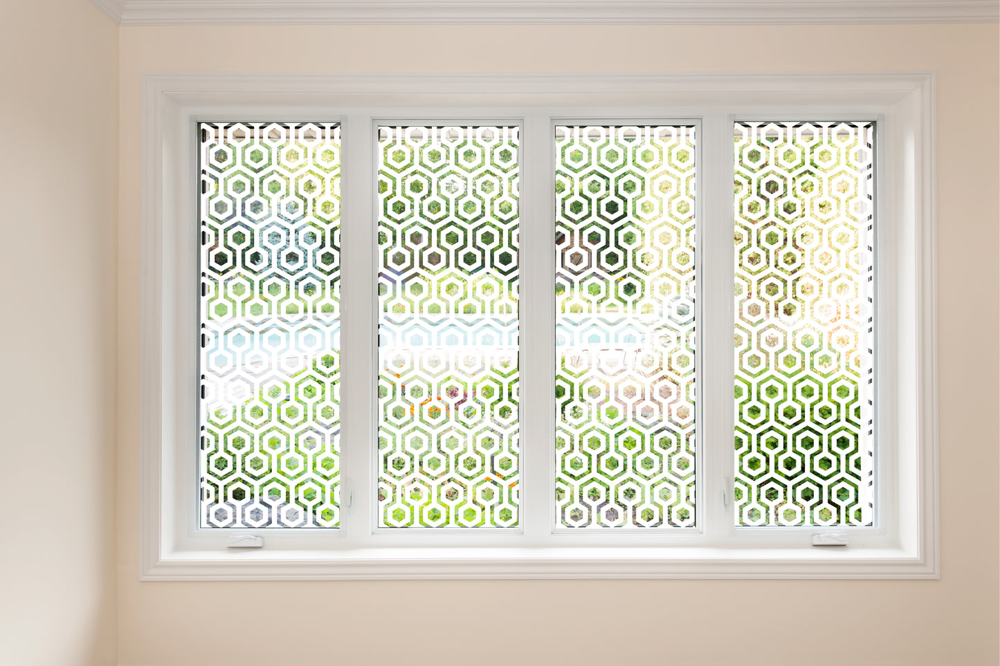 Chunky Hexagon Clear Window Privacy Film