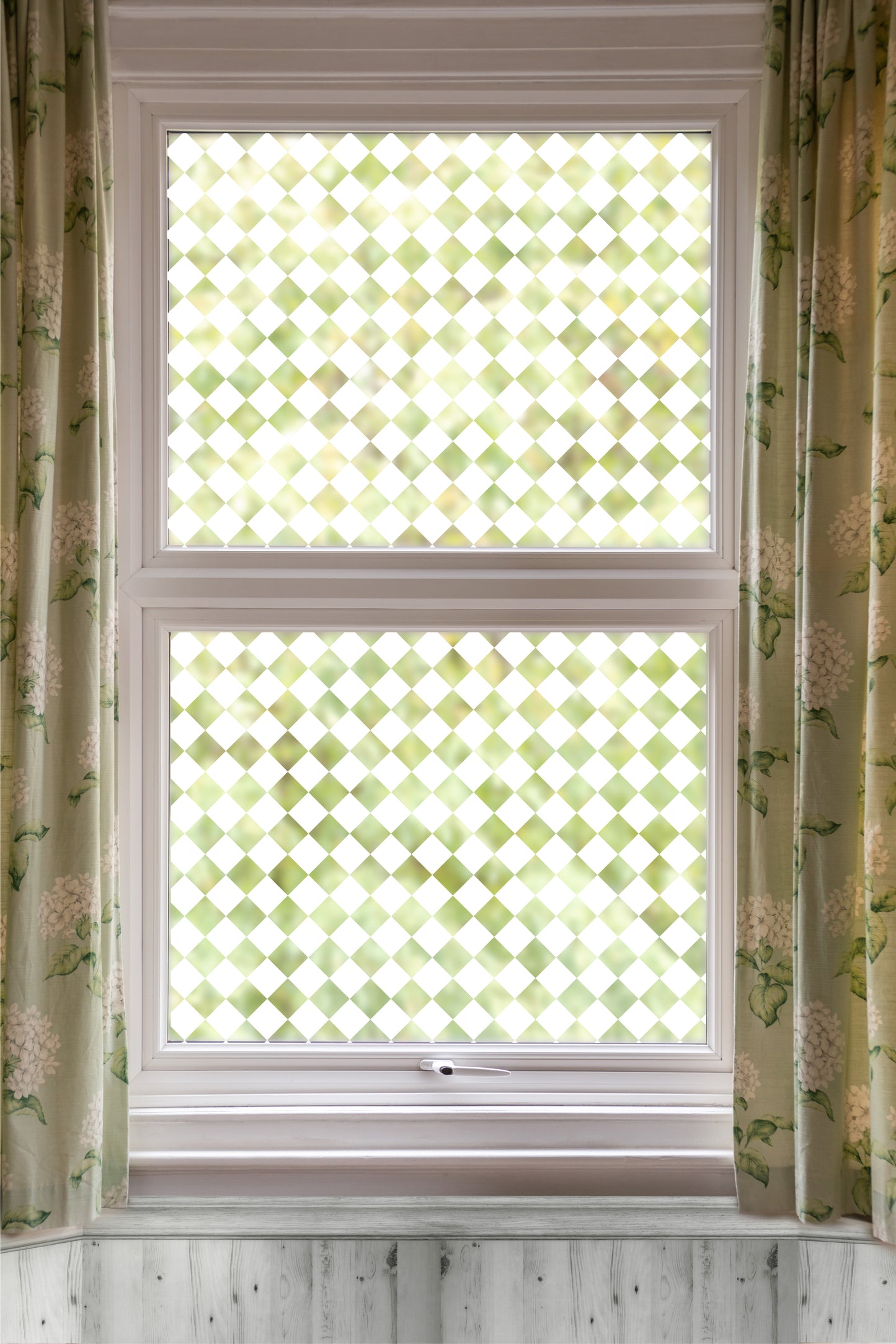 Diamond Chequerboard Squares Clear Window Privacy Film