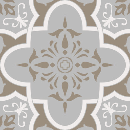 Neutral Squared Pattern Removeable Tile Stickers