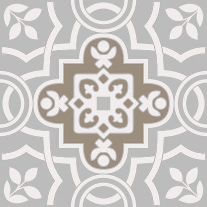 Grey Art Deco Plume Floor & Wall Tile Stickers
