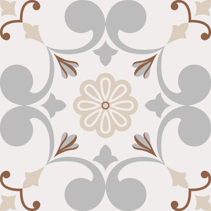 Fancy Art Deco Grey Beige Removable Tile Stickers
