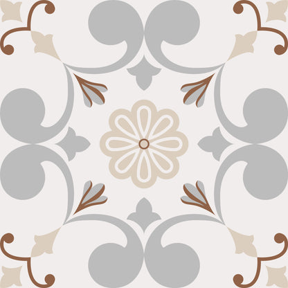 Fancy Art Deco Grey Beige Removable Tile Stickers