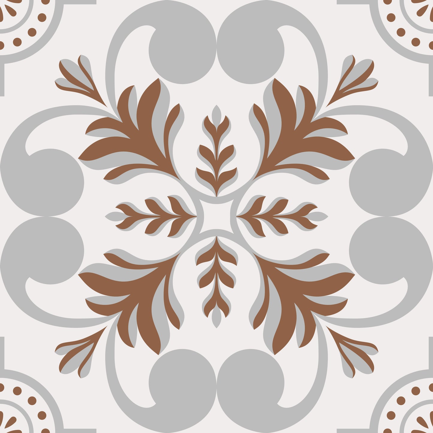 Neutral Floral Flourishes Floor & Wall Tile Stickers