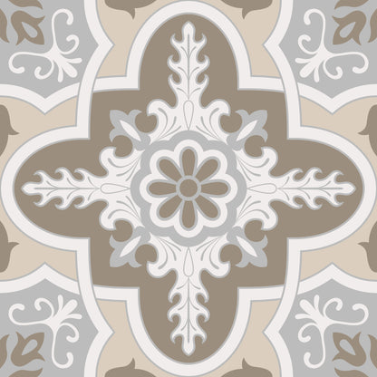 Beige Tone Interlink Design Floor & Wall Tile Stickers