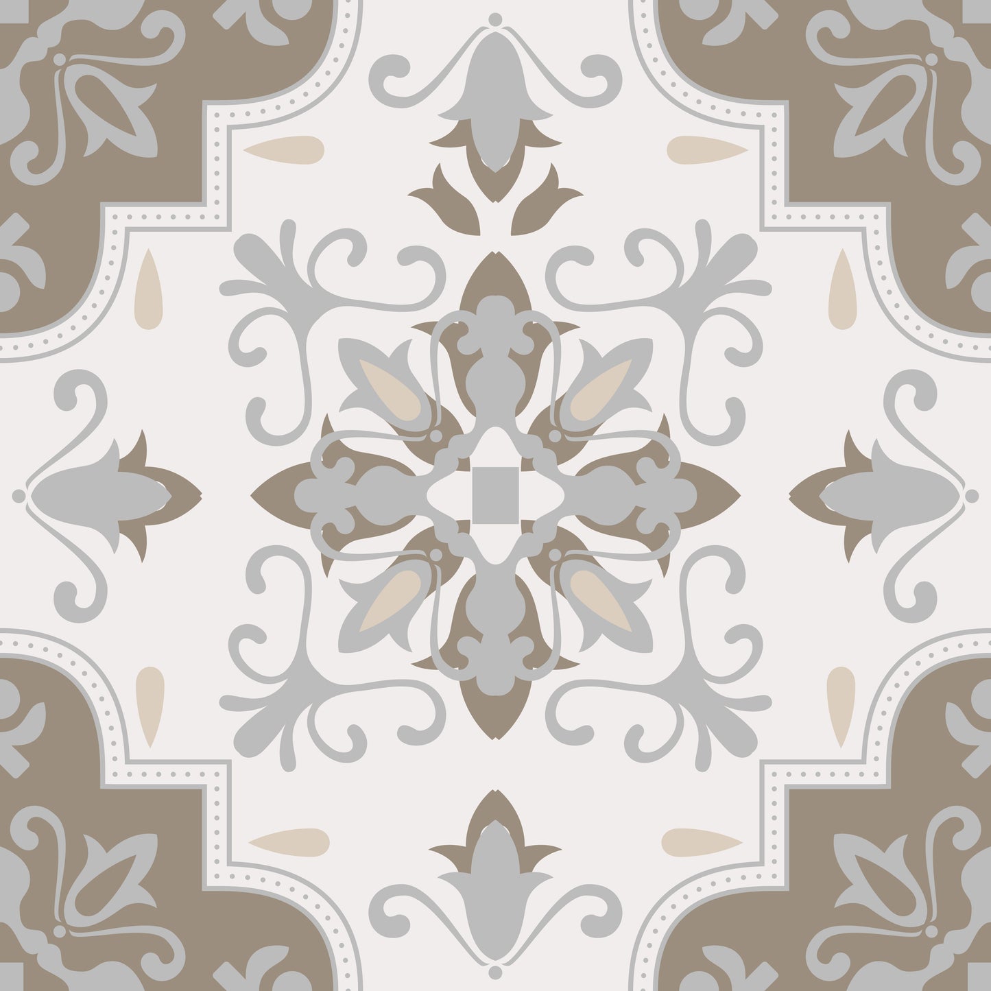 Dark Grey Fancy Snowflake Cross Peel & Stick Tile Stickers