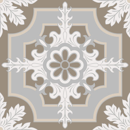 Taupe Slate Snowflake Removeable Spanish Tile Stickers