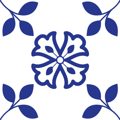 Royal Blue Bell Flower Floor & Wall Tile Stickers