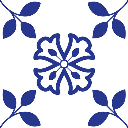 Royal Blue Bell Flower Floor & Wall Tile Stickers
