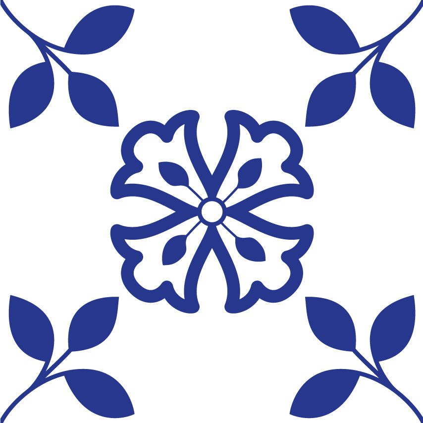 Royal Blue Bell Flower Floor & Wall Tile Stickers QuoteMyWall