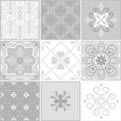 Grey Mixed Mosaic Spanish Removable Tile Stickers