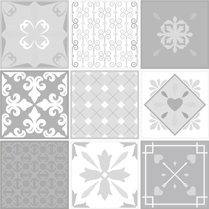 Mixed Grey Mosaic Moroccan Peel & Stick Tile Stickers