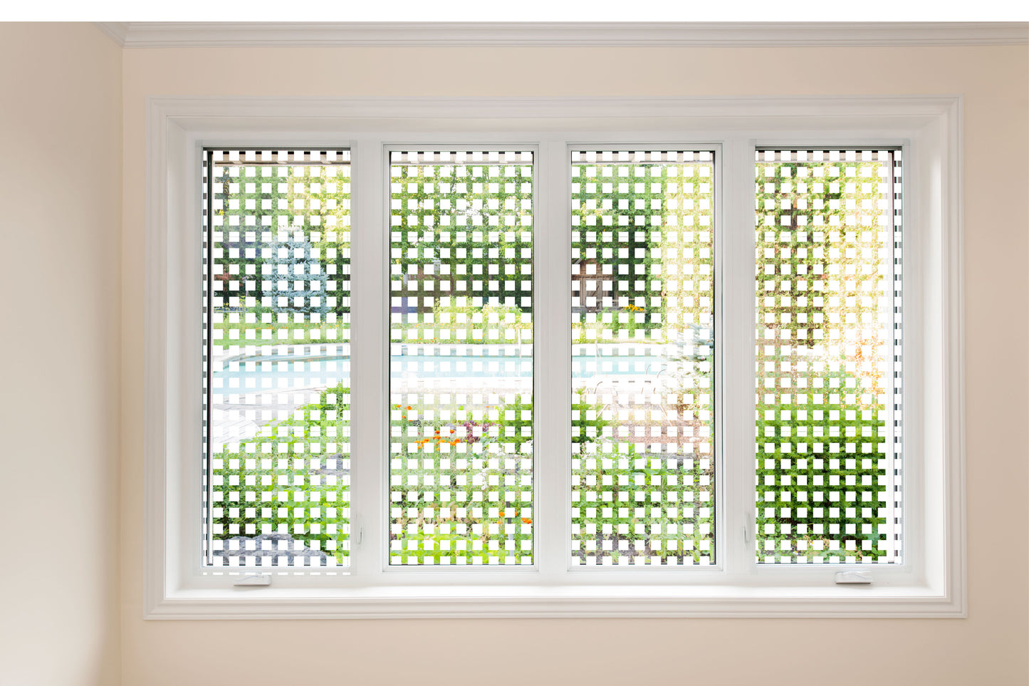 Square Pattern Clear Frosted Window Privacy Film