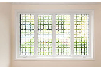 Square Shapes Pattern Clear Window Cling Privacy Film