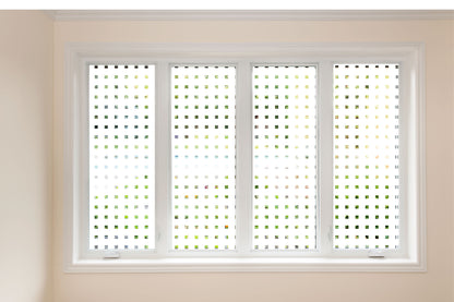 Midi Square Shape Pattern Clear Privacy Window Film