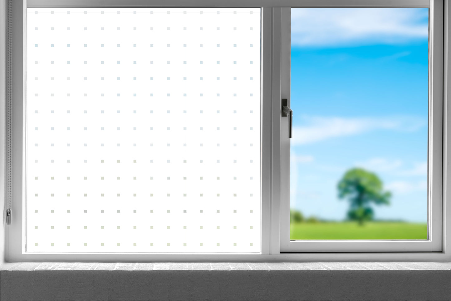 Medium Square Pattern Privacy Frosted Window Film