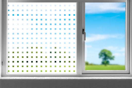 Midi Square Shape Pattern Clear Privacy Window Film