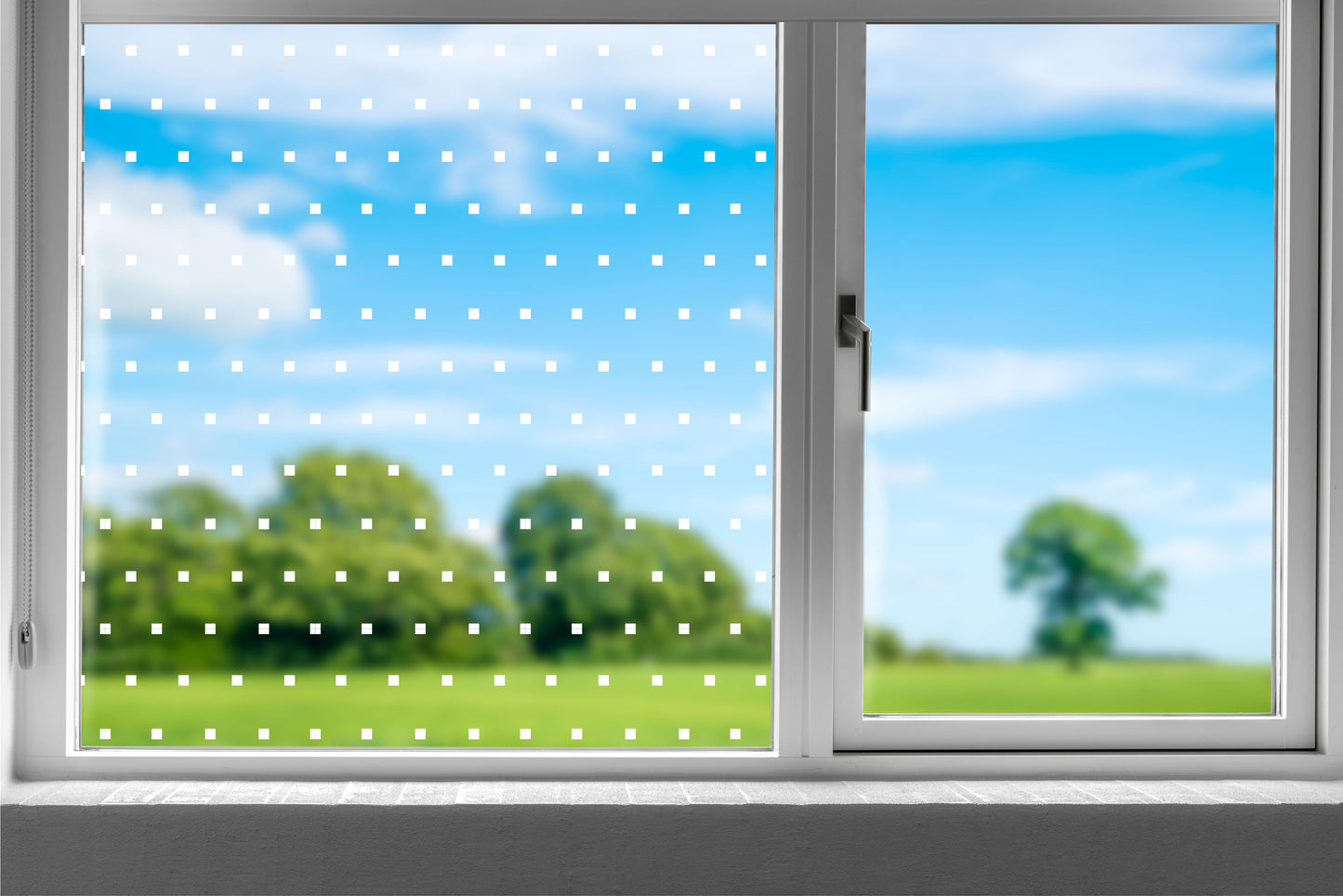 Micro Squares Clear Static Cling Window Privacy Film