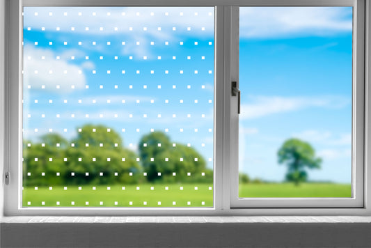 Micro Squares Clear Static Cling Window Privacy Film