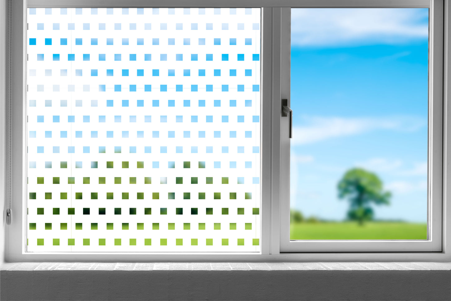 Large Cube Clear Window Cling Privacy Film