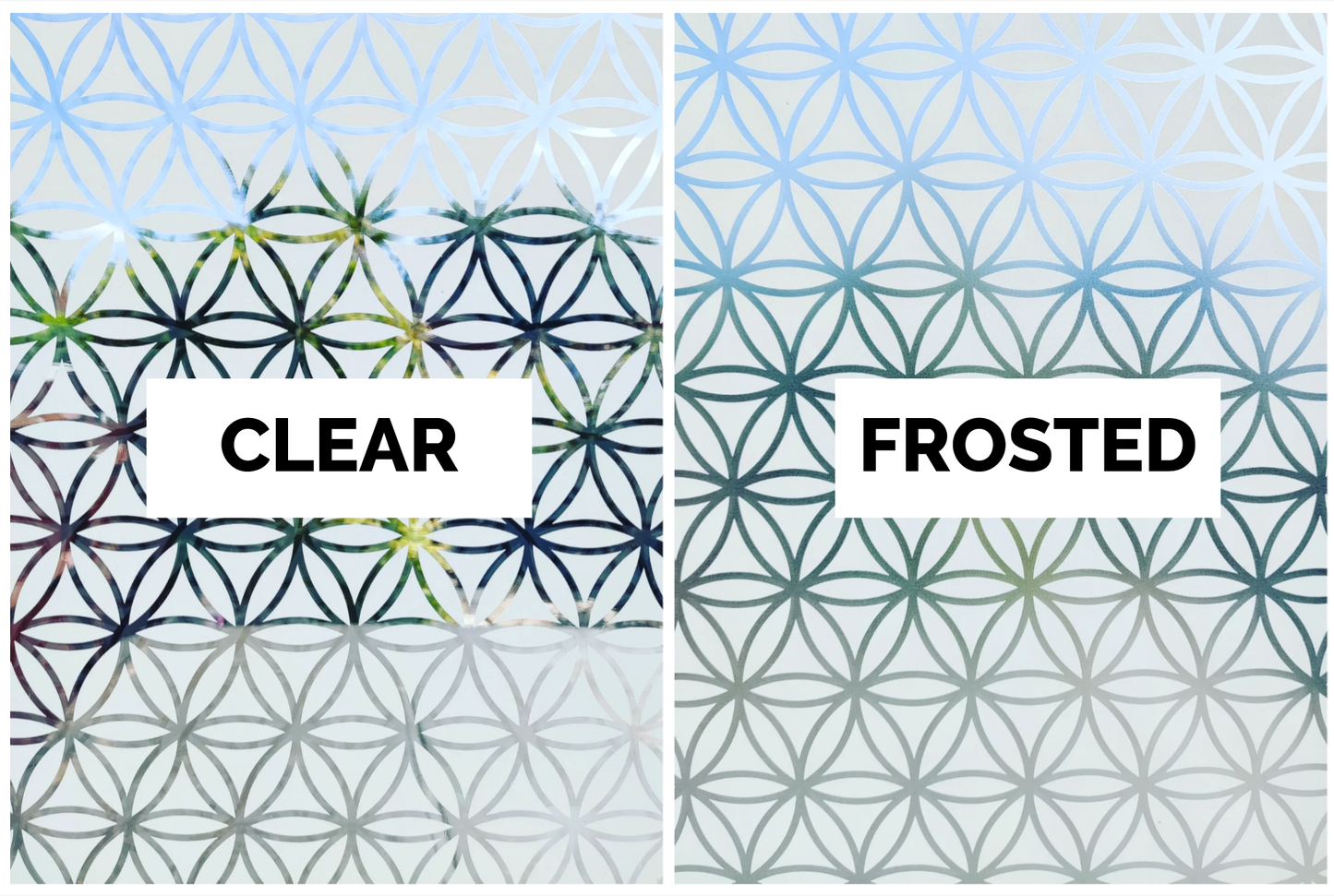 Hexagon Interlocked Pattern Frosted Window Privacy Film