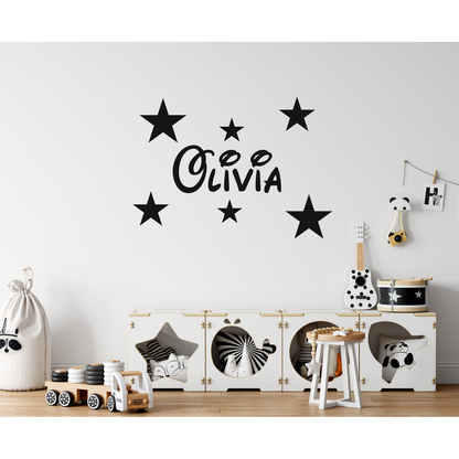 Personalised Disney Name Wall Sticker With Stars