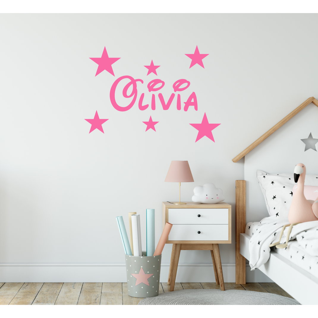 Personalised Disney Name Wall Sticker With Stars