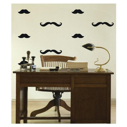 40 Mixed Mustache Wall Stickers