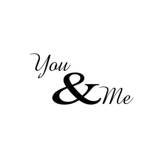 You & Me Wall Art Sticker Quote - Vinyl Love Wall Decal Quote For Home, Office, Gift, Wallpaper, Decor, Relationship, Bedroom Christmas Gift