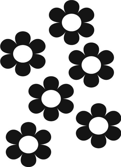 52 Daisy Flower Wall Stickers, Floral, Girls Bedroom, Nursery Wall Decals, Vinyl, Envelope, Home Removal Wallpaper, Wedding Christmas Gift