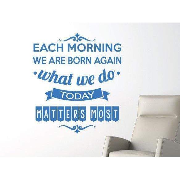 Wall Sticker Decal Quote - Each Morning Motivational Art Quotes. For Home Decor and Office Christmas Gift
