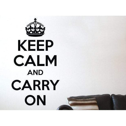Keep Calm And Carry On Wall Sticker Decal Quote - Home Decor & Office Christmas Gift