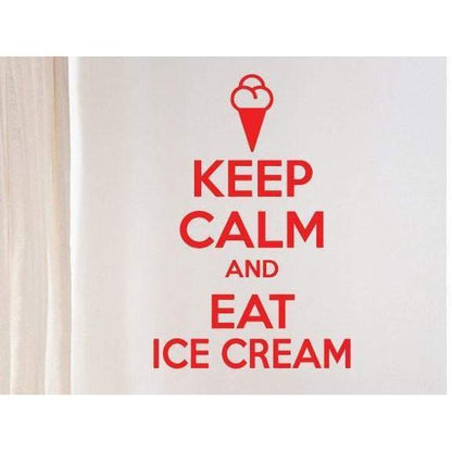 Wall Stickers Quotes, Keep Calm And Eat Ice Cream, Novelty Art Decal Quote Christmas Gift