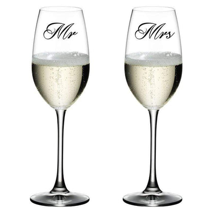 Mr Mrs Wedding Glass Decal, Table, Decoration Sticker Gift Christmas Gift