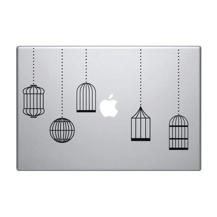Macbook/Pro Decal Sticker 5 Hanging Bird Cages For Laptop/iPad Christmas Gift